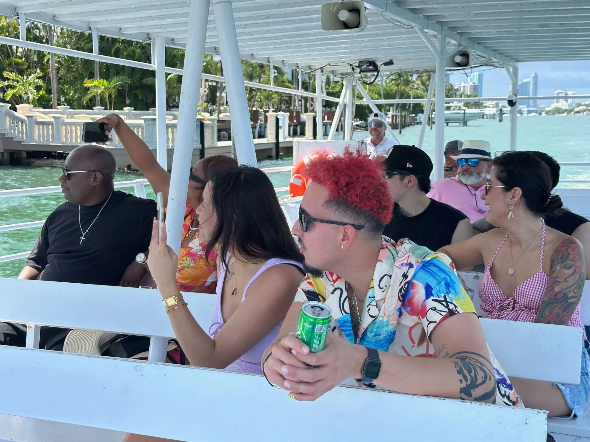 Guests sightseeing aboard the water taxi